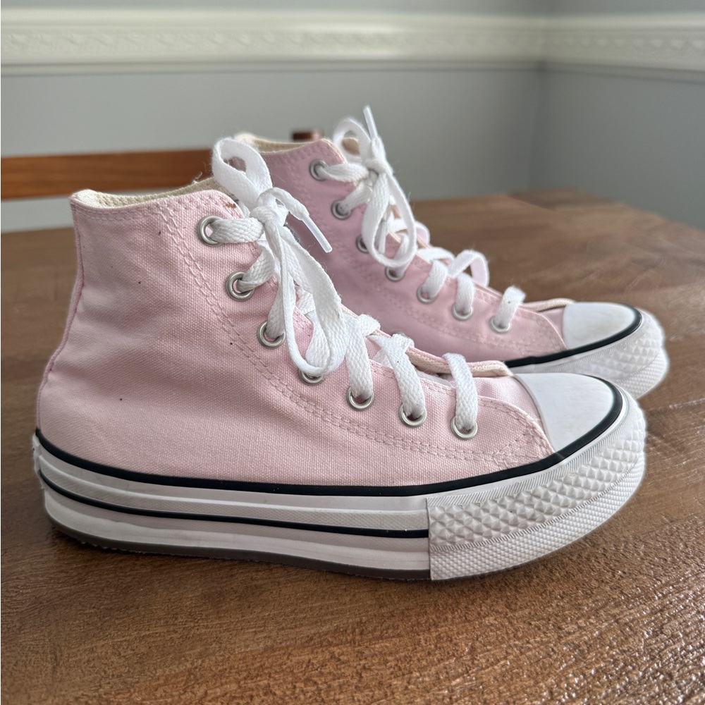 Converse Light Pink High-Tops with White Soles
